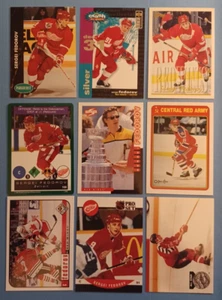 SERGEI FEDOROV 9 Card Lot Central Red Army Insert Detroit Red Wings NHL Hockey - Picture 1 of 4