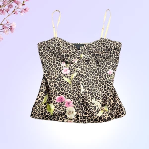 Express Design Studio Womens Silk stretch floral leopard print cami, size Large - Picture 1 of 11