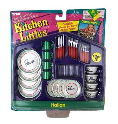 NEW Sealed 1996 Tyco Kitchen Littles Italian Dinner Set For Barbies! - Image 1 of 2