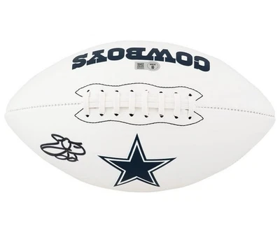 Emmitt Smith Signed Cowboys Logo Football (Beckett) HOT ITEM - Image 1 of 2