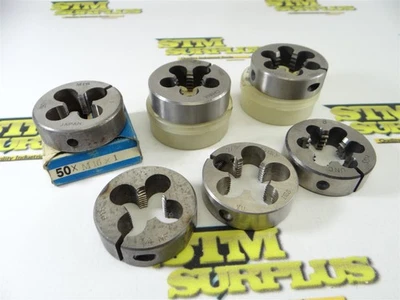 LOT OF 6 NEW & USED ASSORTED 2" OD ROUND DIES M16 X 1.0 TO 1"-8NC OSG - Image 1 of 4