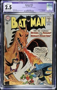 Batman #155 (DC, 1963) 1st Silver Age app Penguin. Beautiful CGC Restoration 🔥 - Picture 1 of 4
