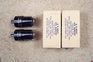 2, NUEVO, Tung Sol USA JAN CTL 6SN7GT, VT-231, placa redonda, tiempo de guerra, par a juego - Imagen 1 de 8