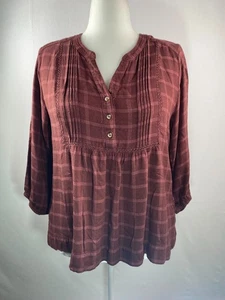 Camicia western rilassata a quadri Wrangler babydoll taglia L plissettata bolo cowgirl viaggio - Foto 1 di 11