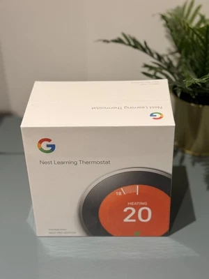 Google Nest PRO Edition Learning Thermostat 3rd Gen Stainless Steel New & Sealed - Image 1 of 3