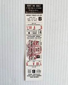 Vintage 1973 Ringling Bros Barnum & Bailey Circus Ticket Unused Cleveland Arena - Picture 1 of 6