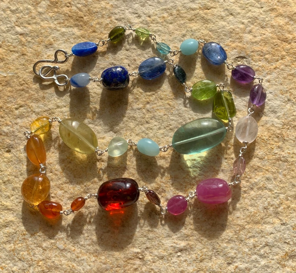 Collana Argento 925, Pietre Gemme, 46,5 Cm - Immagine 1 di 4