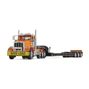 First Gear 1/50 Arancione Peterbilt 367 Giorno Cab Camion Talbert 55SA Lowboy - Foto 1 di 2