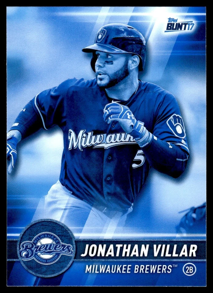 2017 Topps Bunt Blue Jonathan Villar Milwaukee Brewers #62 - Image 1 of 2