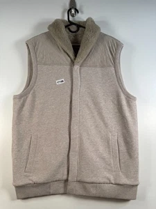 Armani Exchange Mens Full Zip Faux Fur Lined Vest Sleeveless Beige Sz XL 23x29.5 - Picture 1 of 11