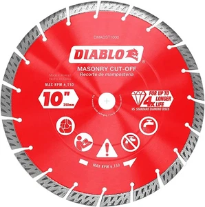 Diablo DMADST1000 10" Diamante Segmentado Turbo Masonería Hoja de Corte - Imagen 1 de 3