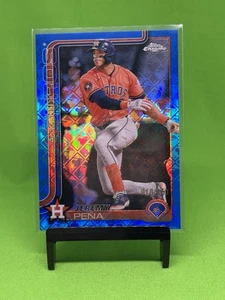 2025 Topps Chrome Jeremy Pena blu logofrattore /150 #239 Houston Astros - Foto 1 di 2