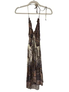 Cupshe Paisley Halter Mini Dress Size Large Sleeveless Multicolor Bohemian Beach - Picture 1 of 10
