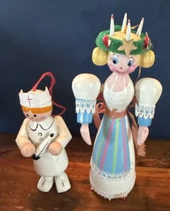 Vintage Kurt Adler 1979 Holz Weihnachtsschmuck Dame und Krankenschwester - Bild 1 von 2
