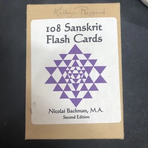 108 Sanskrit Flash Cards with Cassette by Nicolai Bachman 2nd Edition Rare 1996 - Picture 1 of 7