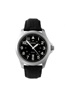 Sekonda Gents Black Padded Fabric Strap 42mm Military Watch 3347 - Image 1 of 3