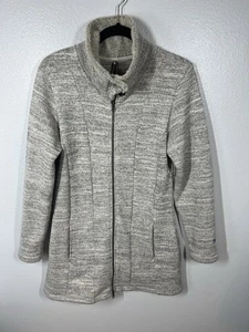 Kuhl Jacket Women’s Size M Gray Cream Alaska Long Sweater Full Zip Sherpa - Picture 1 of 9