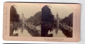 Original Stereo Foto um 1900 - The canals of Amsterdam (R. Y. Young) - Bild 1 von 1