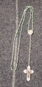 Edizioni Musei Vaticani Vatikanischer Sovenir 20" grüne Perlen Rosenkranz - Vintage - Bild 1 von 10