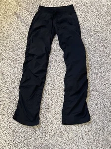 Ivivva By Lululemon Kids Dance Studio Pants Size 6 Black Stretch Striped Sporty - Picture 1 of 9