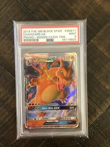 2019 Pokemon Hidden Fates Tin Black Star Promo SM211 Charizard GX PSA 9 Mint - Picture 1 of 2