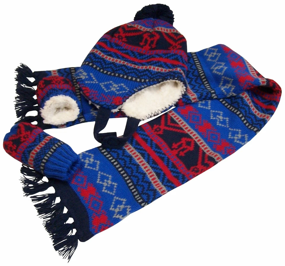 N'ICE CAPS NICE CAPS Boys Toddler Baby Knit 3PC Hat Mittens Scarf Winter Snow Accessory Set