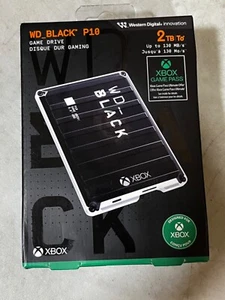WD_BLACK 2TB P10 Game Drive for Xbox Portable Hard Drive HDD-WDBA6U0020BBK-WESN - Afbeelding 1 van 4