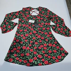 Abito Disney Princess bianco neve nuovo con etichette rosso rosa manica a campana donna foderato piccolo - Foto 1 di 6