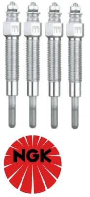 SET OF 4 NGK GLOW PLUGS FOR NISSAN NAVARA D22 QD32E DIESEL 3.2L I4 TILL 05/1999 - Image 1 of 2