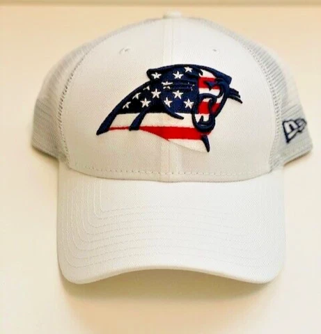 NFL New Without Tag White Era 9Forty Carolina Panthers American Flag Hat Cover