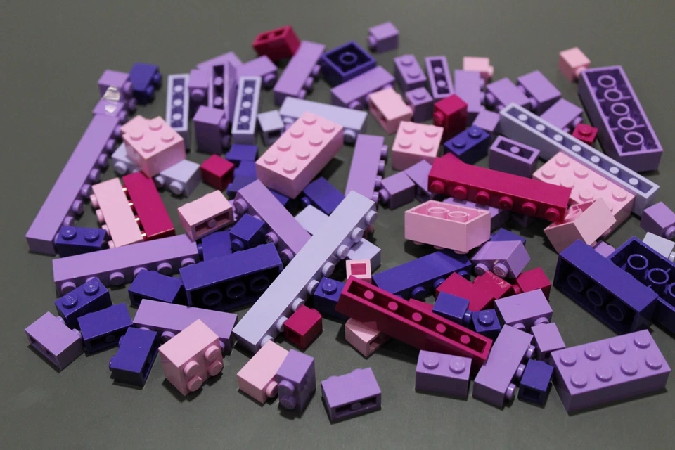 LEGO System 100 Basic Bausteine Basicsteine einreihig zweireihig lila #4123 - Bild 1 von 1