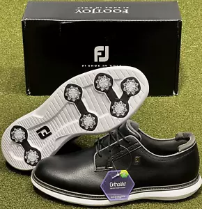 NEW FootJoy 2024 Traditions Leather Golf Shoes 57939 Black/White - Choose Size - Picture 1 of 5