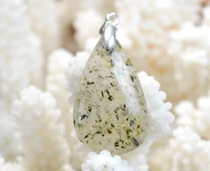 Quarz Epidot 32 Karat - Anhänger Cabochon Stein Natürliche - China DR66 - Bild 1 von 2