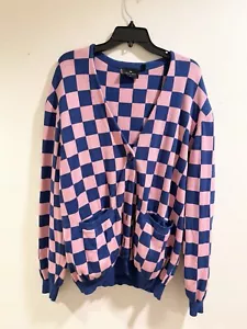 Lazy Oaf Check Cardigan Sweater XL - Picture 1 of 2