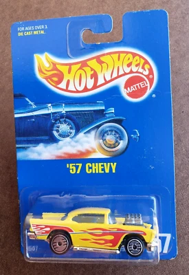 1992 Hot Wheels '57 CHEVY CHEVROLET Yellow #157 Mainline Series Hot Ones! Wheels - Image 1 of 4