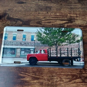 Route 66 License Plate Winslow Arizona Scenic Photo 12" Novelty - Foto 1 di 6