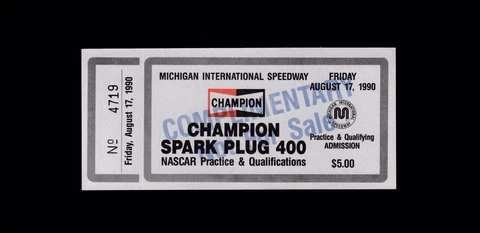 1990 MICHIGAN SPEEDWAY QUALIFYING TICKET-CHAMPION 400-KULWICKI WINS-HOOTERS-MIS Cover