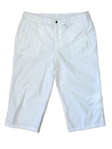 J.P. Collectibles White Lightweight Cotton Wide Leg Cropped Pants Petite 10 - Picture 1 of 9