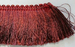 3.5 Metres x 50mm Wide Burgundy Gloria Brush Fringing by Beutron - Picture 1 of 1