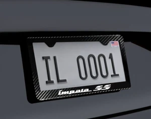 Impala SS Carbon Fiber License Plate Frame Tag W Screws 100% Carbon Fiber - Picture 1 of 2
