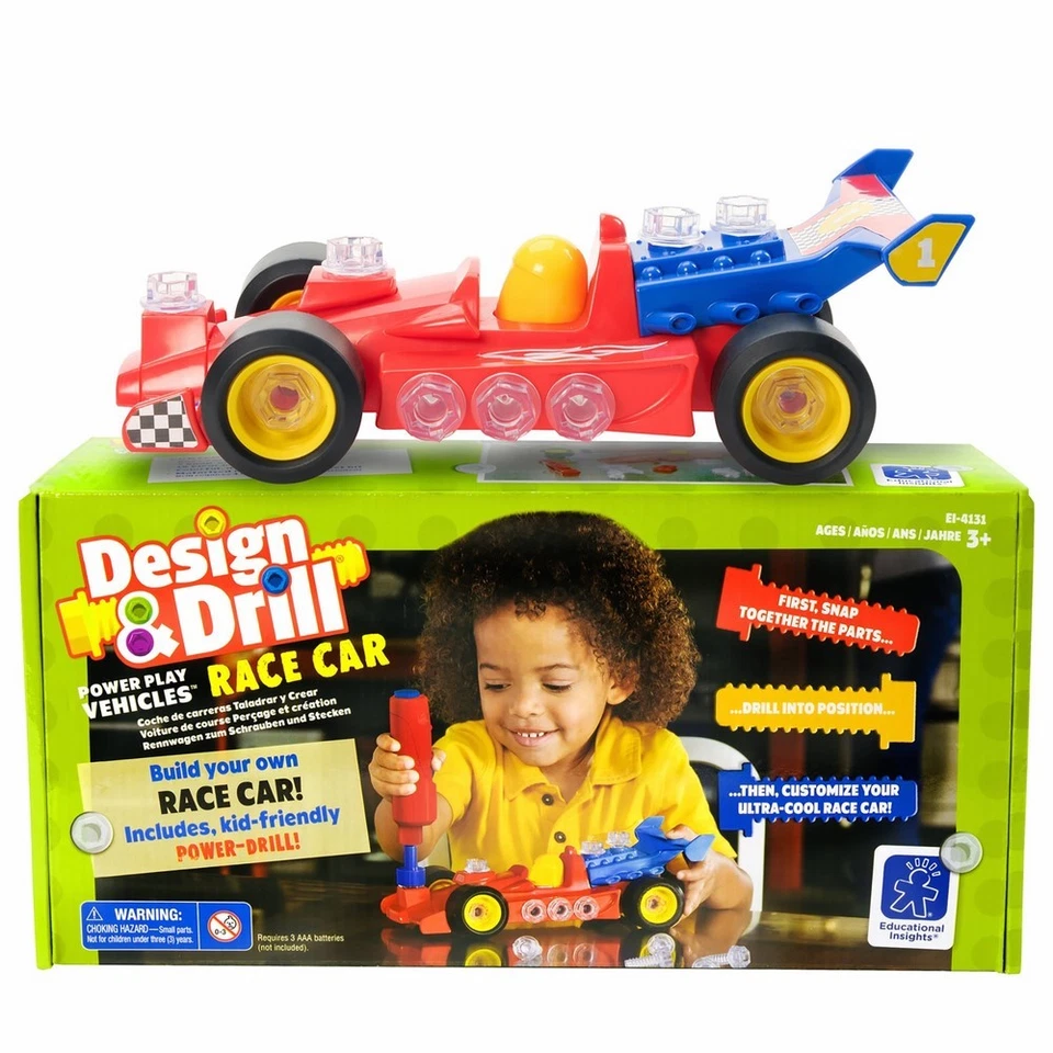 Educational Insights 4131 Design & Drill Power Play Race Car