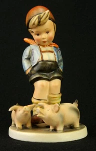 Goebel Hummel Figurine  66 "Farm Boy" TMK 2 Full Bee  5¾" Tall - Picture 1 of 6