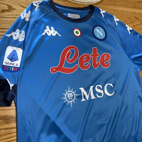 NAPOLI HOME FOOTBALL SHIRT 2020/2021 PLAYER ISSUE JERSEY #24 INSIGNE KAPPA SZ M Cover