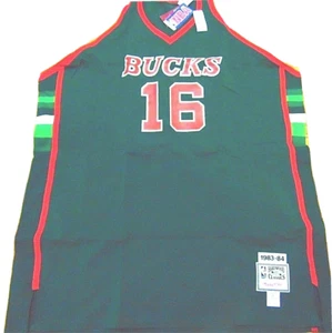 MITCHELL & NESS NBA THROWBACK MILWAUKEE BUCKS BOB LANIER 1983-84 ROAD JERSEY 60 - Picture 1 of 4