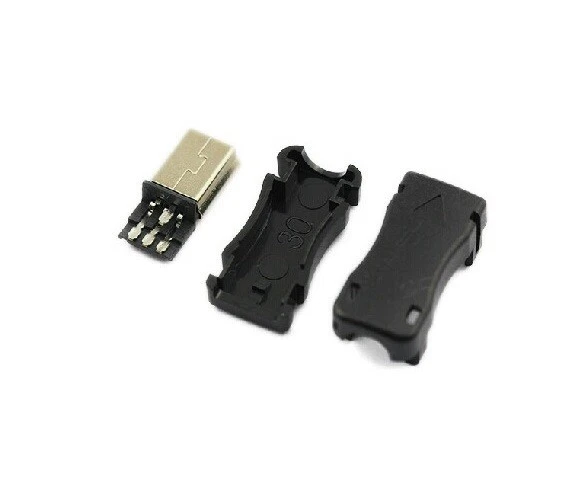 5pcs connector Mini-USB Mini USB male plug Plastic Shell solder for cable  - Image 1 of 1