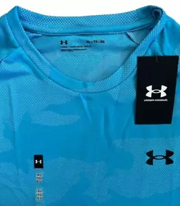 Under Armour Blue Camouflage UA Shirt Gym Work Out Casual Comfortable NWT XL - Picture 1 of 9