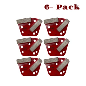 6 Pack Trapezoidal Grinding Disc Pads For Concrete Grinders Soft Bond 60 Grit - Picture 1 of 13