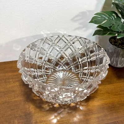 Vintage Lenox Crystal Diamond Pattern Bowl 9" Clear Heavy 4lbs - Image 1 of 4