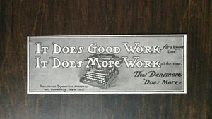Anuncio original vintage 1904 Densmore Typewriter Company Broadway, Nueva York - 721c - Imagen 1 de 1