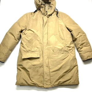 VINTAGE 70’s ARTIC WOODS BROWN DOWN INSULATED HOODED WINTER COAT PARKA MEN'S L - Picture 1 of 24